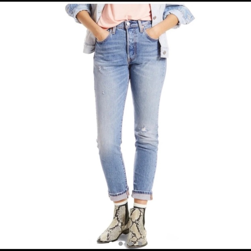 Levi high waisted 501 skinny jeans
